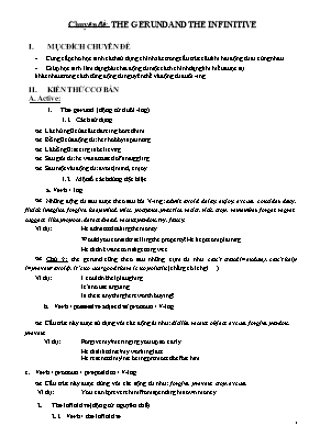 Chuyên đề The gerund and the infinitive